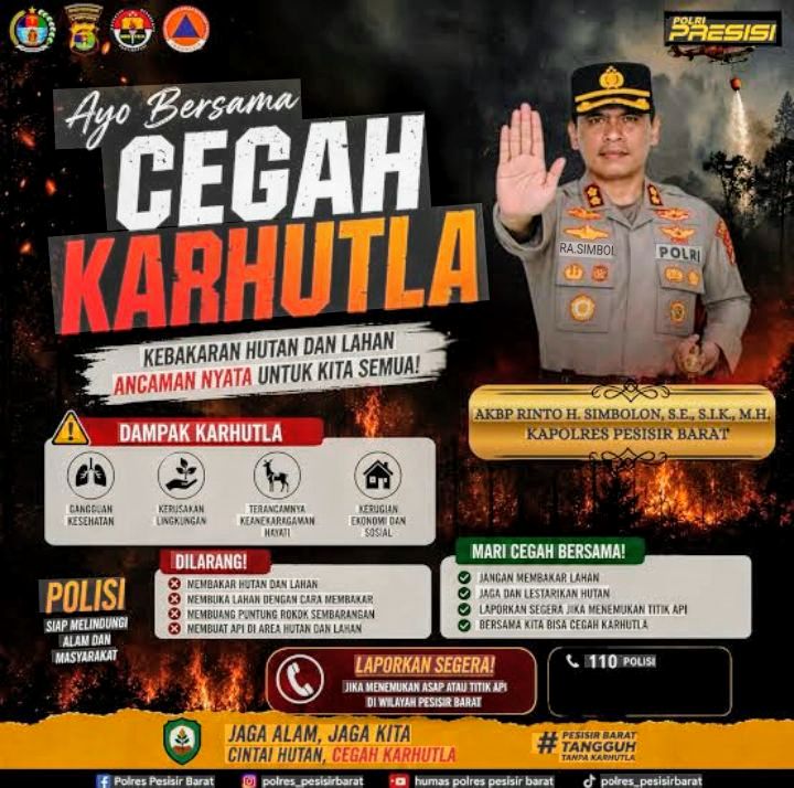 Pasca Kebakaran TNBBS Rata Agung, Kapolres Pesibar dan Stakeholder Perkuat Pemantauan Kawasan